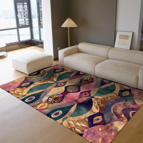 Tapis de salon abstrait 160x230 lavable et antidérapant - 3