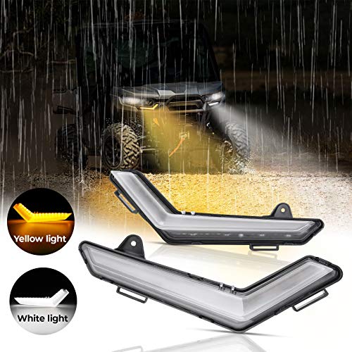 kemimoto Defender LED DRL Daytime Running Light Kits, Durable High Brightness Front Driver Passenger Signal Light Set with White Yellow Light Compatible with Can Am Defender& Defedner Max 2022+
