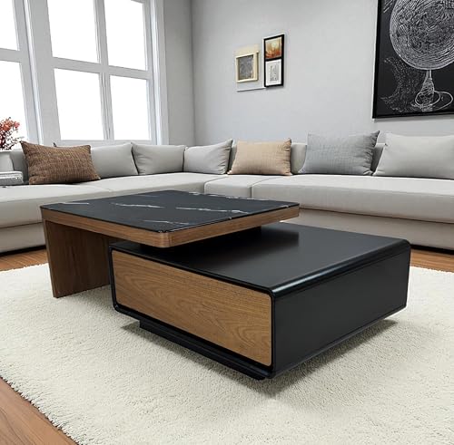 Image of The Attic Paradise Coffee Table, extendable,Solid Wood & Modern Coffee Table for Living Room