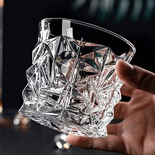 Image of Farielyn-X Whiskey Glass 310 ML, Transparent, Premium Crystal Diamond-Cut Tumblers for Scotch, Bourbon, Rum, Cocktails - Elegant Party for Home, Office, Cafe, Wedding, Parties, Gifts set of 6 (xBNZ-6)