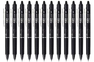 PILOT FriXion Ball Clicker Retractable Erasable Gel Pen, Fine Point, 0.7mm, Black, 12 Pack