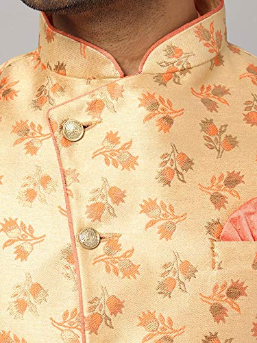 Image of Uri and MacKenzie Men's Silk Blend Kurta Churidar Pyjama with Stylish Nehru Jacket