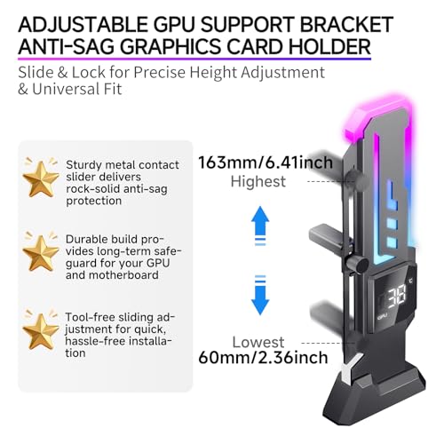 Soporte para GPU ARGB con Pantalla de Temp/uso CPU y GPU miniatura 4