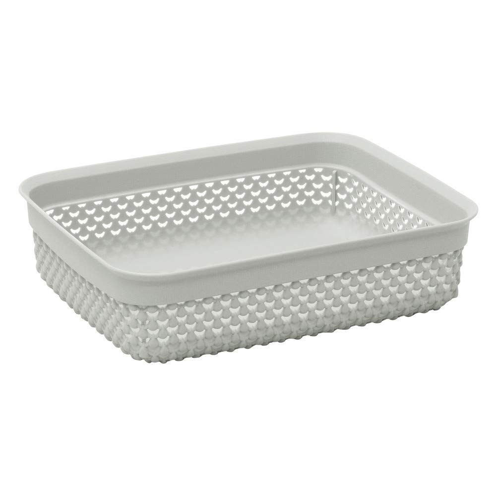 JVL Droplette Design Plastic Storage Basket, 2.2L, 7 x 25 x 20 cm approx