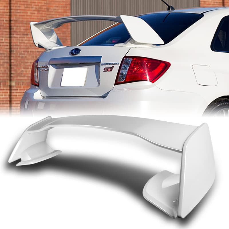 HYPERSPEED Trunk Spoiler Wing Lip Rear Tail Lid kit ABS STI-Style Fit for Subaru Impreza WRX 2008 2009 2010 2011 2012 2013 2014, Car Mods Exterior Accessories Replacement Part Assembly (Primer Black)