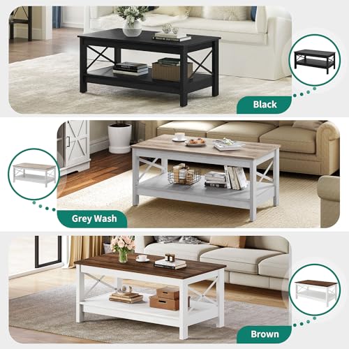 Yitahome LY8TB6V4 Coffee Table For Living Room,Modern Farmhouse Coffee Table thumb #3