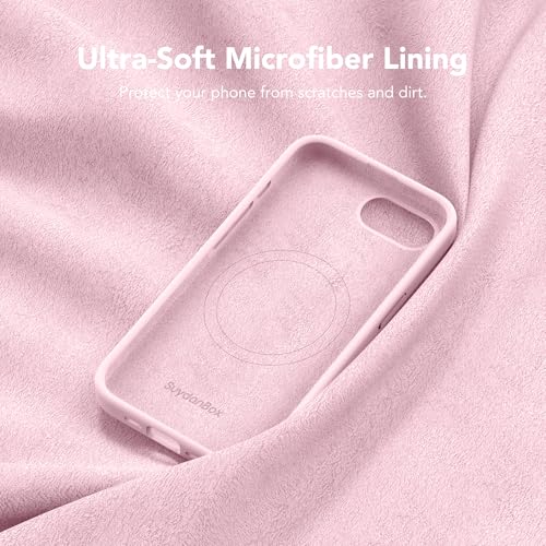 Image of Magnetic for iPhone 17e /iPhone 16e Case, Compatible with MagSafe, [Soft Anti-Scratch Microfiber Lining] Slim Silicone Shockproof Protective Phone Case for iPhone 17e /16e 6.1 inch, Chalk Pink