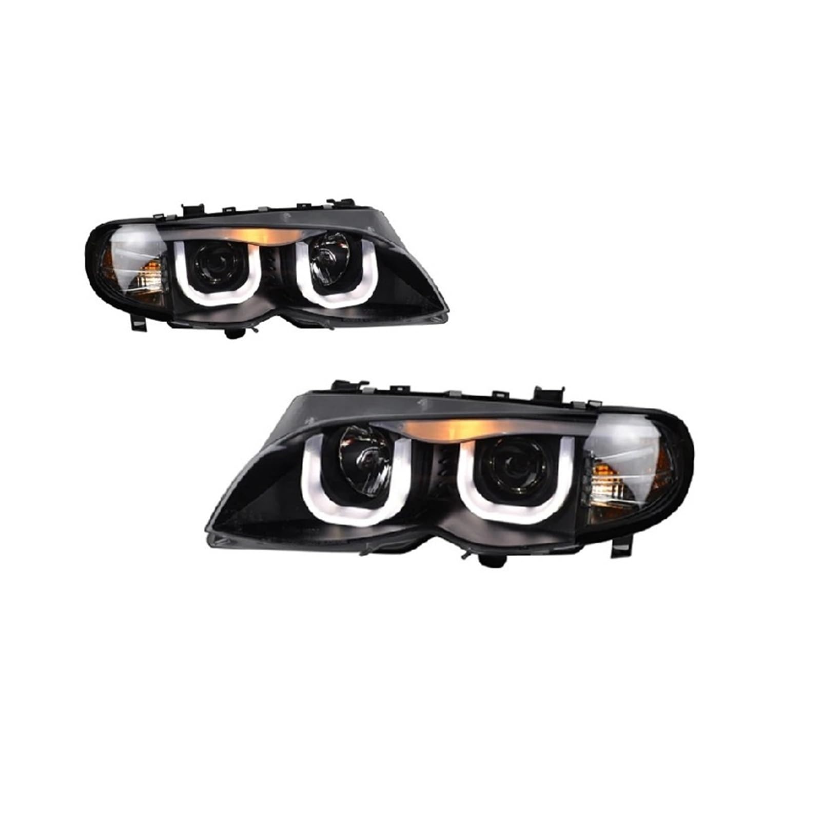 Pasuje do B//M//W serii 3 E46 4 drzwi 02-06 w pełni Led DRL reflektor samochodowy montaż sygnału akcesoria samochodowe zmodyfikowana lampa reflektory LED(Low led high halogen)