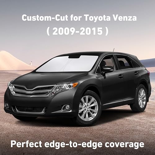 Image of EcoNour Windshield Sunshade Compatible for Toyota Venza 2009-2013 2014 2015, Sun Visor for Front Windshield & Window Sun Shade Cover, UV Heat Blocker & Protector, Car Accessories