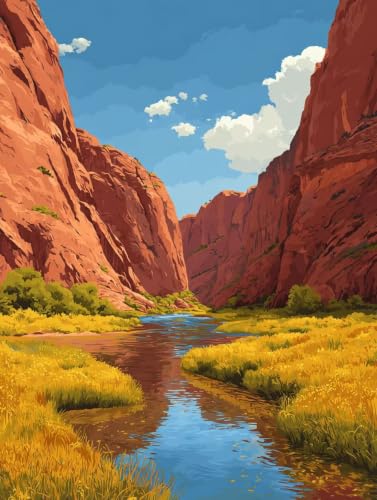Pintura por numeros adultos planta montaña cuadro lienzo 70x90cm