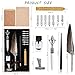 NOPOINO Vintage Quill Pen Ink Set,Feather Quill Pens with Wooden Calligraphy Pen, Including 7 Different Sizes of Nib, Calligraphy Pen Set Gift & Women and Man(Grey)