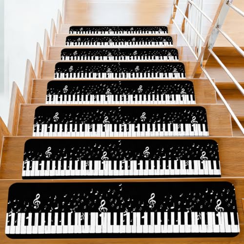 Alfombrillas antideslizantes para proteger tus peldaños con elegante diseño de piano Mexpekil 2