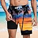 Mens Beach Casual Trousers Pants Shorts for Man Print Hawaiian Pleated Tropical Straight Leg Elastic Waist Summer Fall Shorts 2026 Clothing Fashion XXL