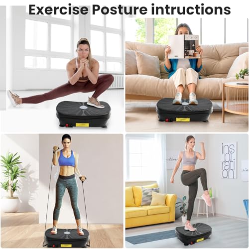 Image of Vibration Plate Exercise Machine, 9 Preset Modes & 99-Level Full Body Workout Vibrating Plate for Lymphatic Drainage Weight Loss, 400lbs Capacity Shake Fitness Platform with Resistance Bands