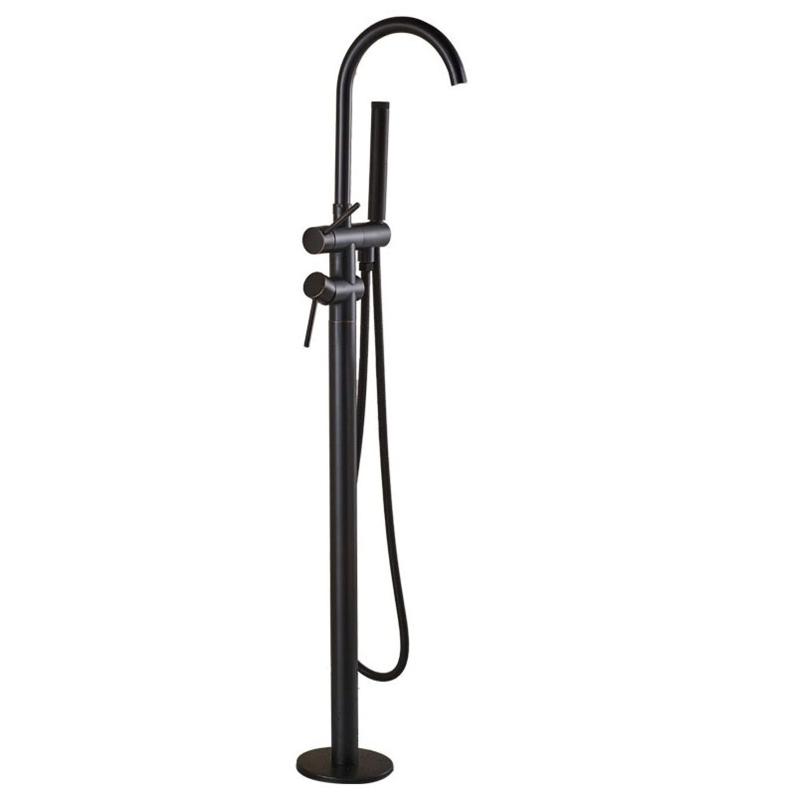 Mitigeur de baignoire à bec pivotant en bronze noir et ensemble douche de luxe