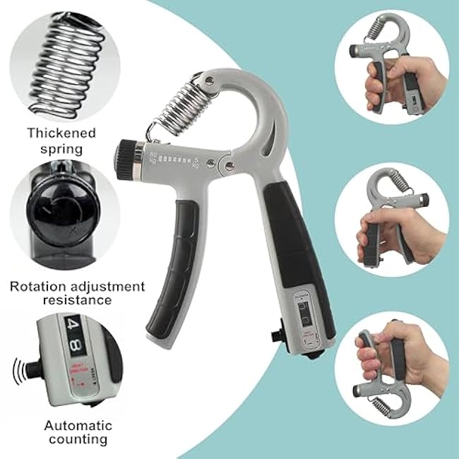 7 PCS Grip Strength Trainer Kit, Hand Gripper Strengthener, Forearm Strengthener, Finger Strengthener, Finger Exerciser, Massage ball, Forearm Workout Ring for Muscle Building and Injury Recover