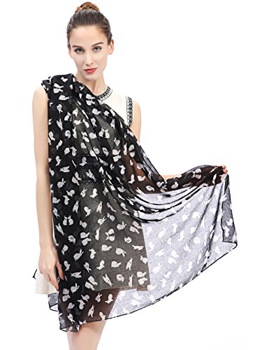 Lina & Lily Lovely Rabbit Bunny Print Women's Large Scarf Lightweight4