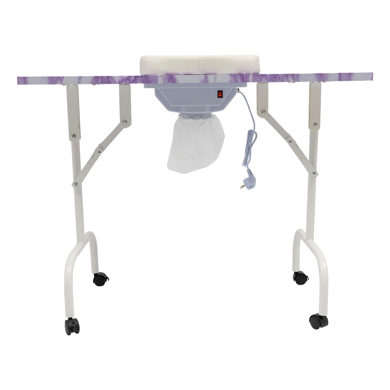 Maniküre Nageltisch mit Absaugung Maniküretisch Klappbar mit Rollen 95x48cm Profi Mobile Nagel Tisch 30kg für Zuhause, Studio