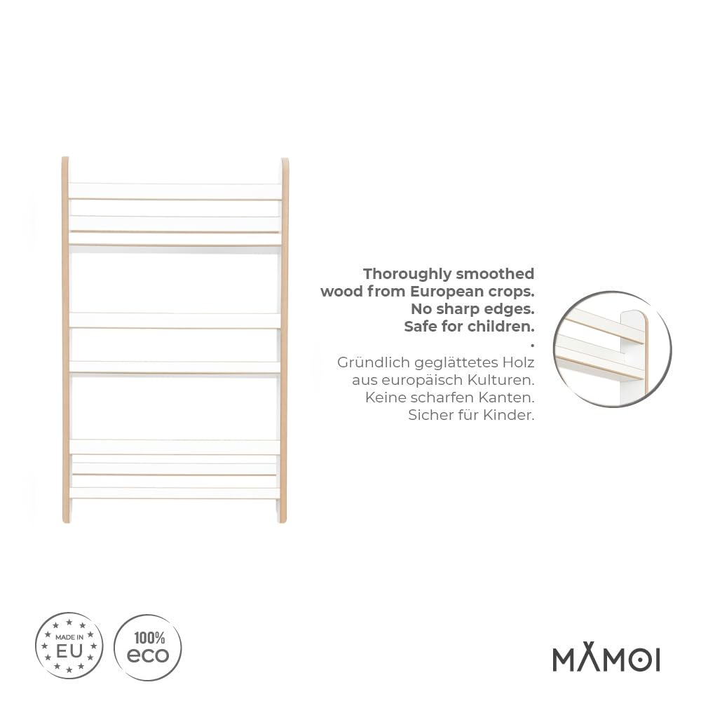 MAMOI® Estantería Infantil de Tablero a Base de Madera – Caja para Libros, estantería para niños, estantería para habitación Infantil, Banco para Libros, Estante de Pared
