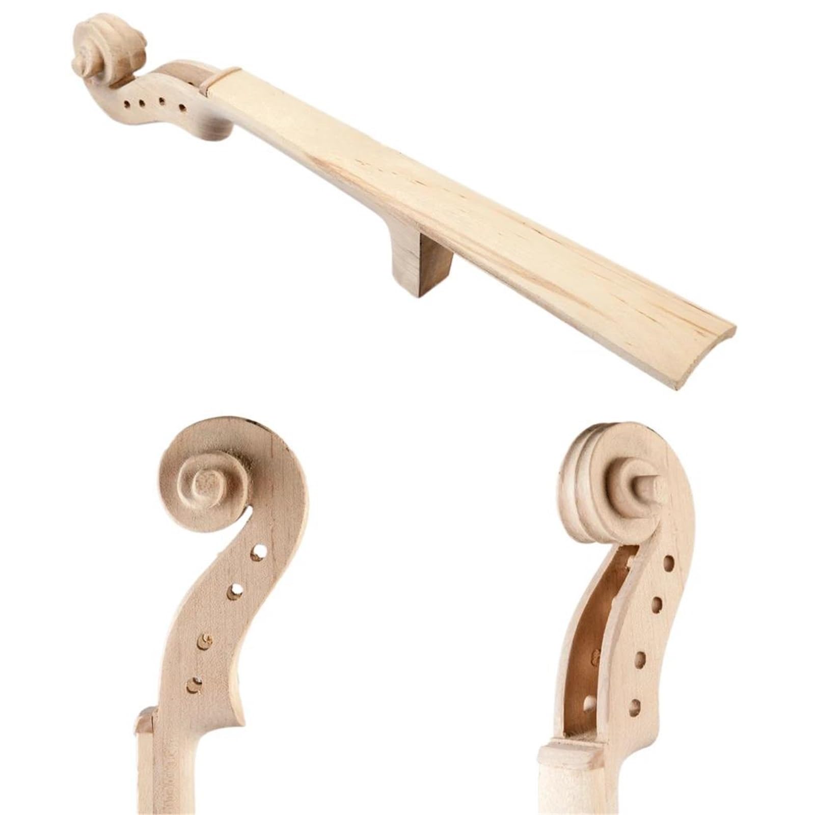 Violino Kit Fai Da Te Per Violino Acustico In Legno Massello Naturale | Include manico e cordiera in lega di alluminio(1/8)