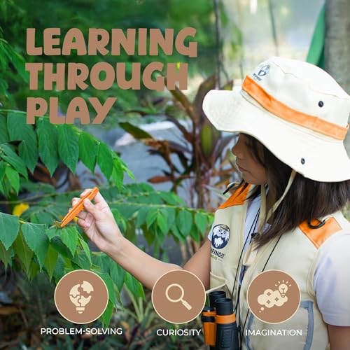 Image of Kids Explorer Kit with Safari Vest & Hat for 7-12 Year Old Boys & Girls | Cute Dress-Up Zookeeper Costume & Safari Costume for Boys & Girls - Included Adventure Guide & Scavenger Hunt