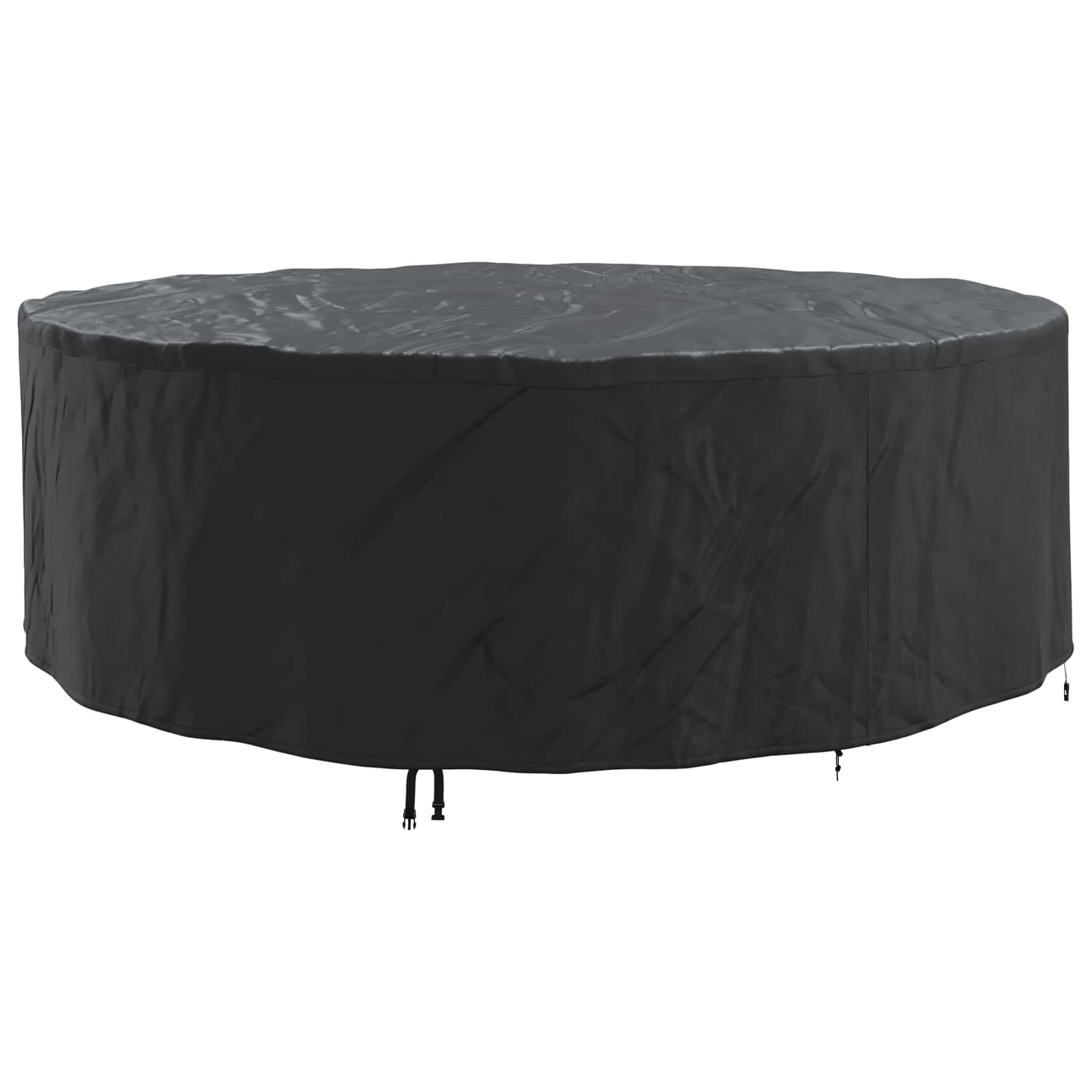 Knerpwd 600D Oxford Fabric Black Round Furniture Cover 279X279x85 Cm Waterproof With Snap Closure For Patio Table