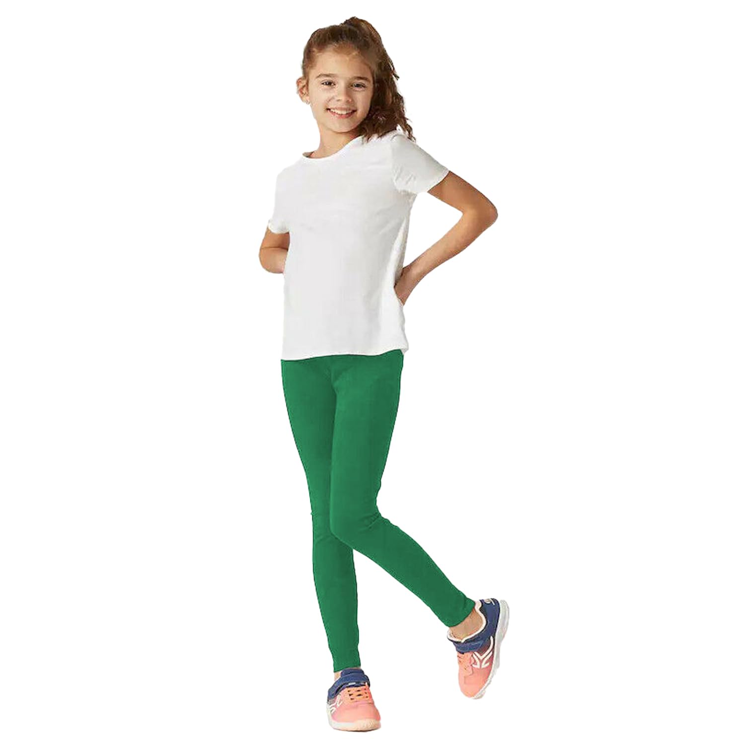 Leggings da bambina in tinta unita - Pantaloni lunghi elasticizzati per bambini e adolescenti, per tutti i giorni, stile e gioco attivo, perfetti per scuola, viaggi, sport