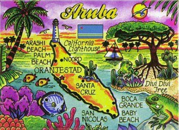 Imán Decorativo Map Caribe Aruba Rectangular 6.35x8.89cm miniatura 1