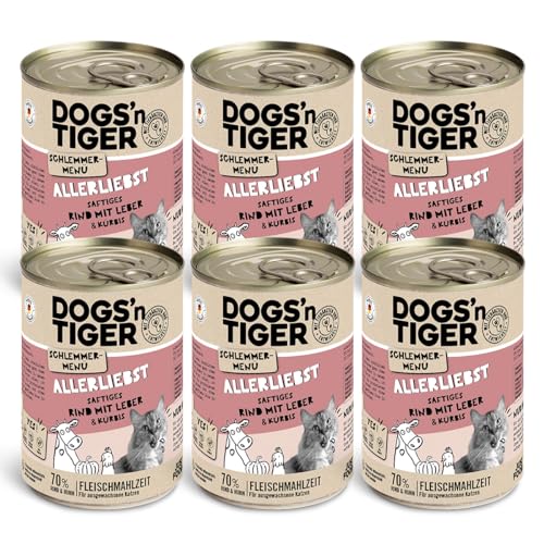 Produktbild von Dogs’n Tiger Adult Katzenfutter Allerliebst mit Rind, Leber und Kürbis - 6 x 400 g