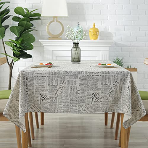 LOONELO Newspaper Tablecloth Cotton Linen Square Newspaper Printed Table Cloth with 55X86.6 inch Washable Morden Style Table Cover for Dinner, Party, Picnic, Home Decor by LOONELO - Image 7