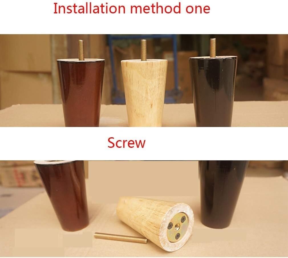 Furniture Legs,Solid Wood Sofa Legs,TV Table Legs,Kitchen Cabinet Legs,Footstool Replacement Legs 4Pcs (Wood Color 3.9in/10cm)