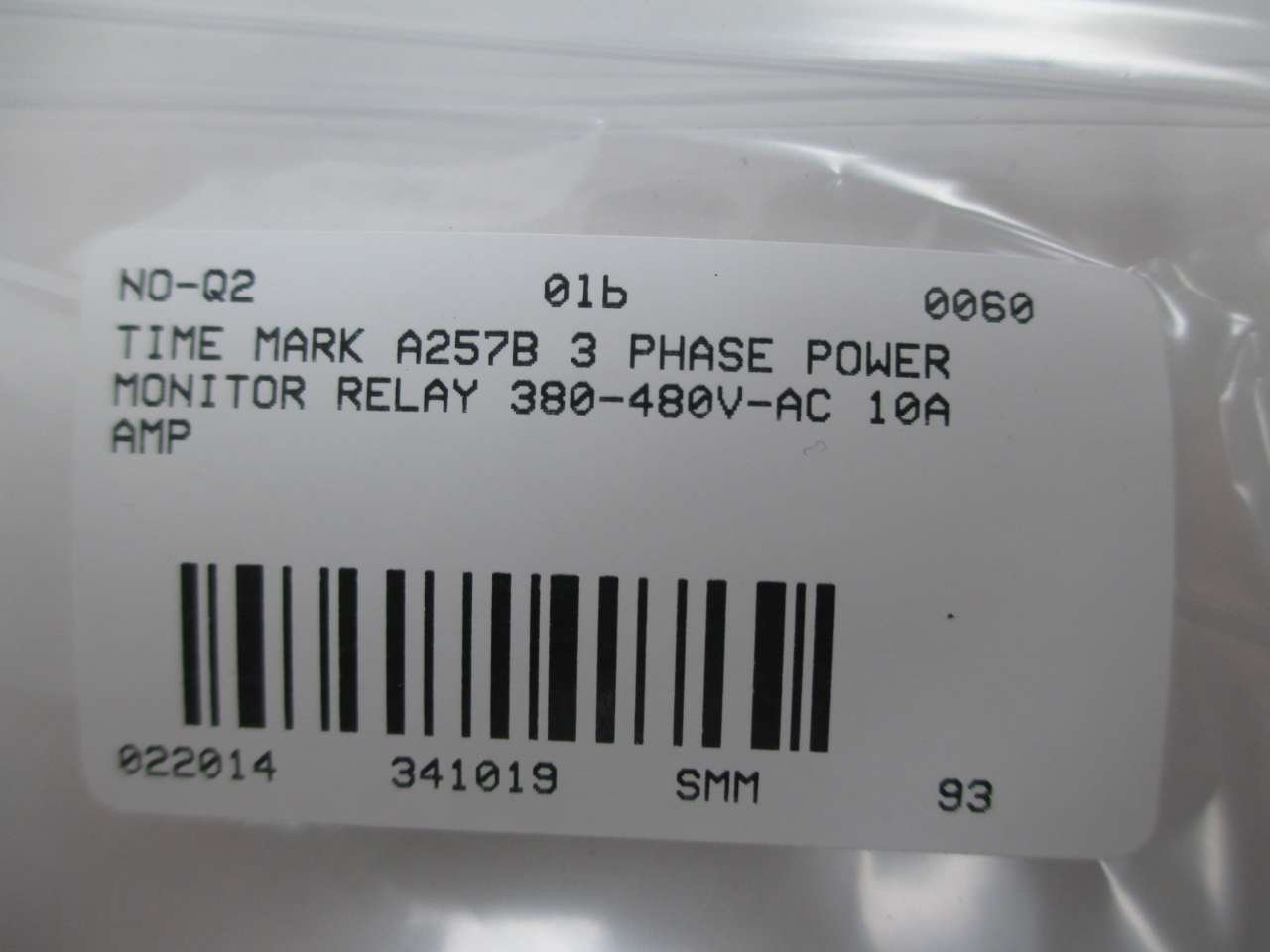 Time Mark Corporation A257B Relay; SSR; Phase Monitor; SPDT; Cur-Rtg 10A; Ctrl-V 240AC; Vol-Rtg 480AC; Socke