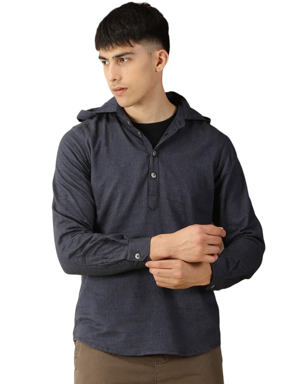 thomas scott Men's | Checks | Full Sleeve | Regular Fit | 100% Cotton | Hooded | Casual Shirt-picture-35