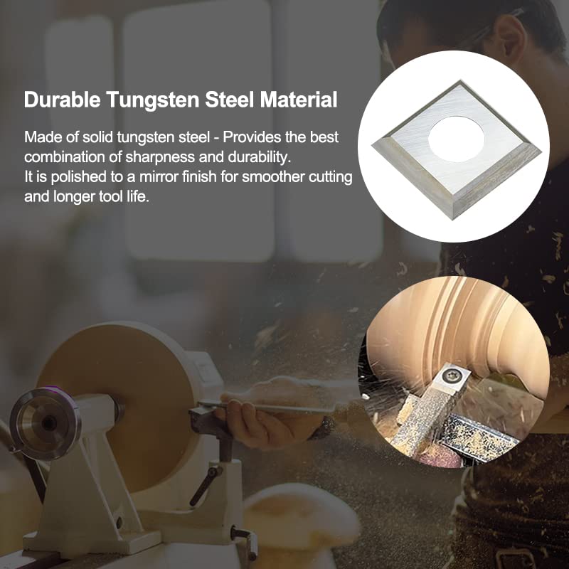 Miniatura 3 de Insertos cuadrados de carburo de 0.472 in 0.472 x 0.472 x 0.087 in Torno de madera Herramientas de torneado para reemplazo CNC Spoilboard Surfacing