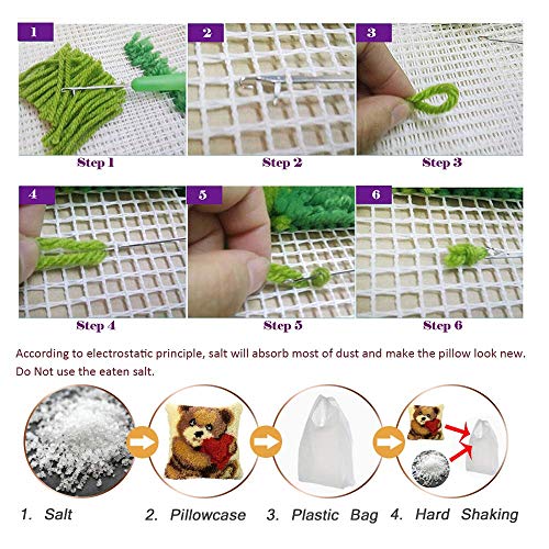 Image of clubevy Latch Hook Kits DIY Crocheting Embroidery Throw Pillow Case Needlework Cross Stitch Kits Rug Crochet Yarn Kits (Butterfly)