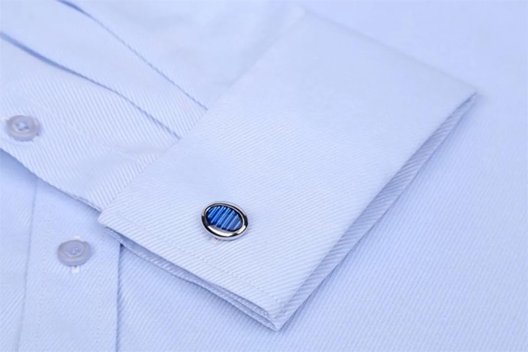 Yeuyyben Camicia da sposa da uomo camicia da smoking camicia francese gemelli formali camicia a maniche lunghe slim fit camicia con polsini francesi