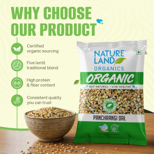 Image of Natureland Organics Panchrangi Dal /Mix Dal 500 Gm - Organic Healthy Pulses