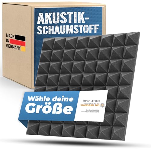 saarschaum • Akustikschaumstoff 100x50x5cm • Pyramidenschaumstoff Schallschutz • Noppenschaumstoff • Akustikpaneele zur Schalldämmung