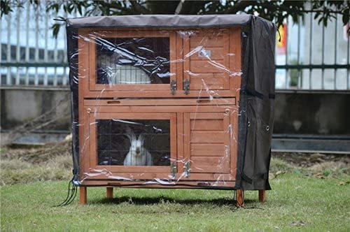 BUNNY BUSINESS Rabbit Guinea Pig Outdoor Hutch, Double Decker Rabbit Hutches on legs (Cover Only)