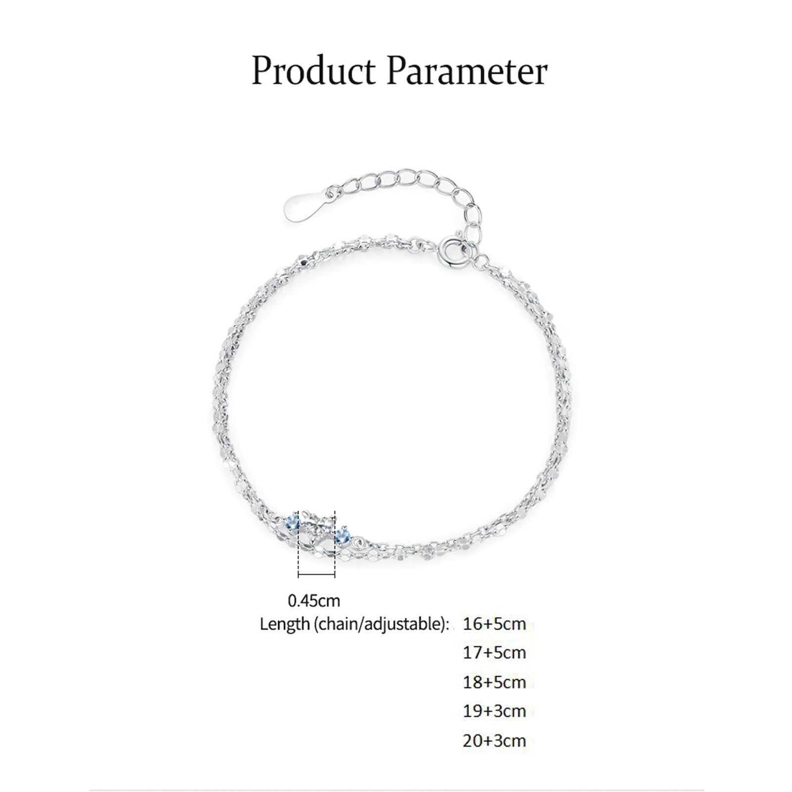 Pulsera de promesa, elegante pulsera de cadena de doble capa con corazón moissanita, bonitos regalos para mujer
