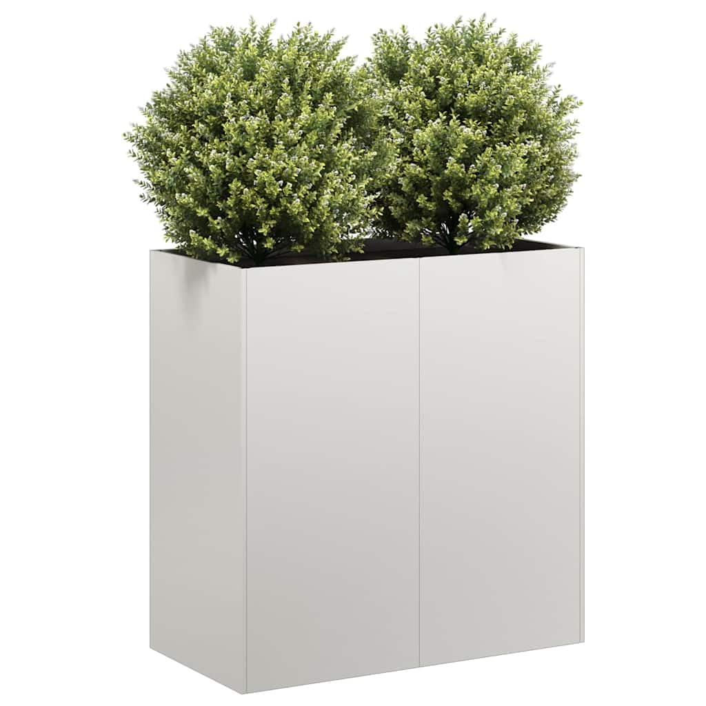 Jardinera de acero inoxidable 80 x 40 x 80 cm para jardín, balcón o patio con fondo abierto y soportes de soporte, amplia jardinera elevada para plantas, hortalizas, hierbas aromáticas