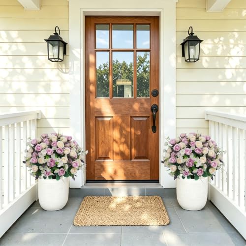 Aoutyers 24" Artificial Potted Flowers for Outdoors, Silk Rose Faux Plants - image 6