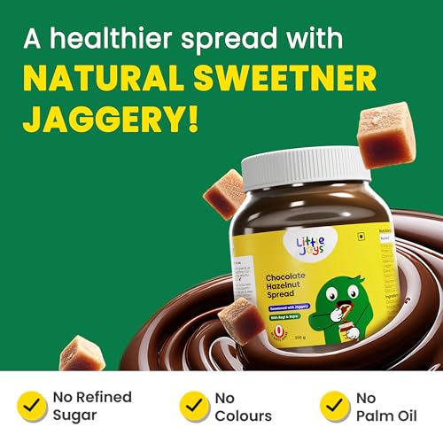 Image of Little Joys Chocolate Spread | No Refined Sugar, No Palm Oil, No Preservatives | Sweetened with Jaggery | Rich Hazelnut, Cocoa | 300g