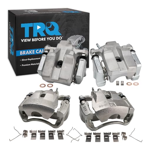 Image of TRQ Front and Rear Brake Caliper Set Caliper Brackets Hardware Compatible with 07-11 Toyota Camry Japan Built Models 1st VIN Digit J 07-11 Lexus ES350 12 Lexus ES350 To 8-31-11 Production Date