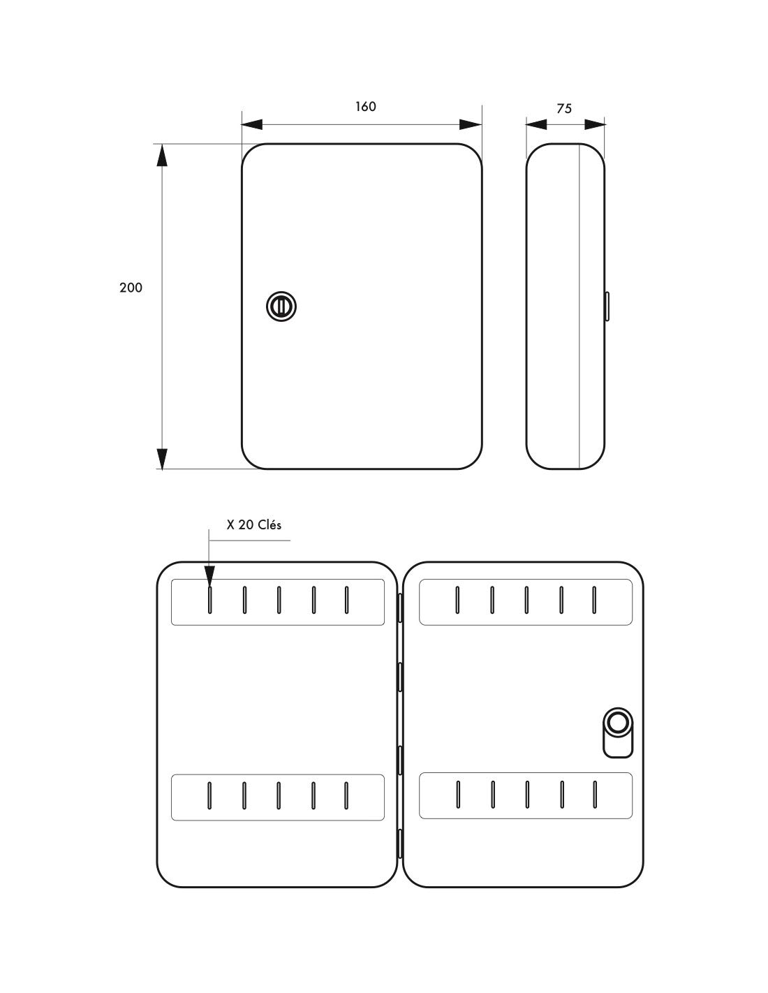THIRARD - Armoire à Clé Kibox Serrure à Cylindre Capacité De 45 Clés