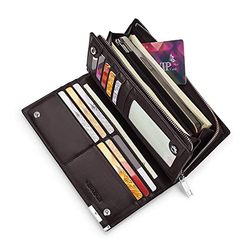 VANNANBA Long Wallet Men Leather,RFID Blocking Oil Leather Zipper Wallet for Men Clutch Bag,with Gift Box3