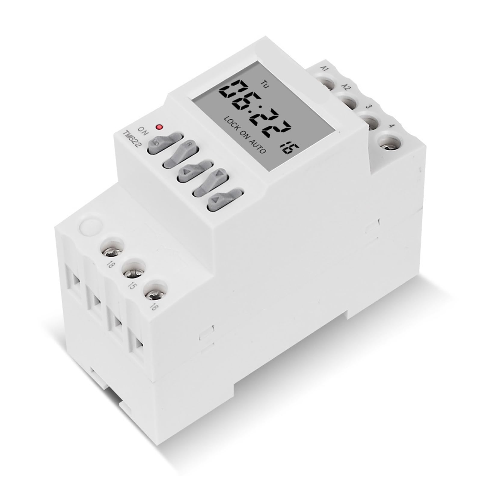 1 Unidad de Interruptor Temporizador programable de 220 V CA con intervalo de 1 Segundo, relé Temporizador Digital for riel DIN, 2 Polos, temporizadores electrónicos de iluminación, Control de Reloj
