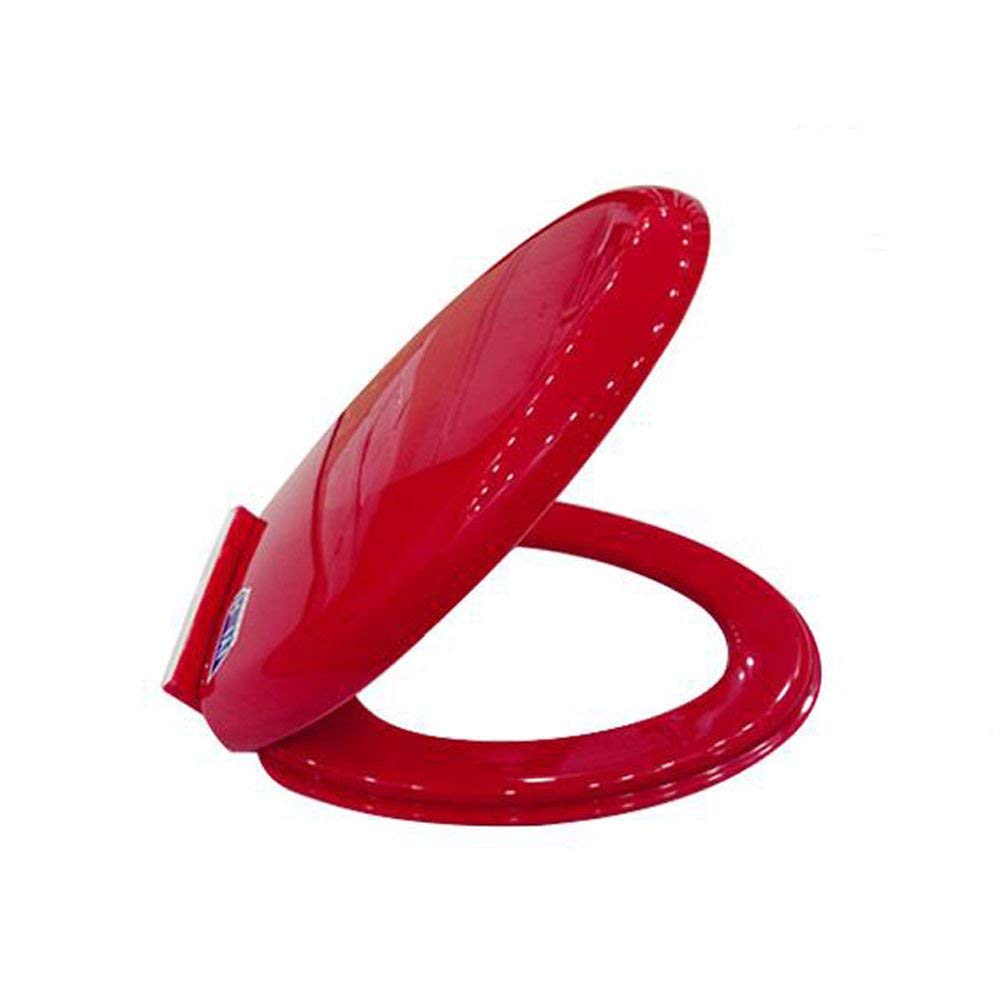 Toilet seat， Toilet Seat Slow Down Mute Thicken Top Mounted Lid for U/O Shape(Red)