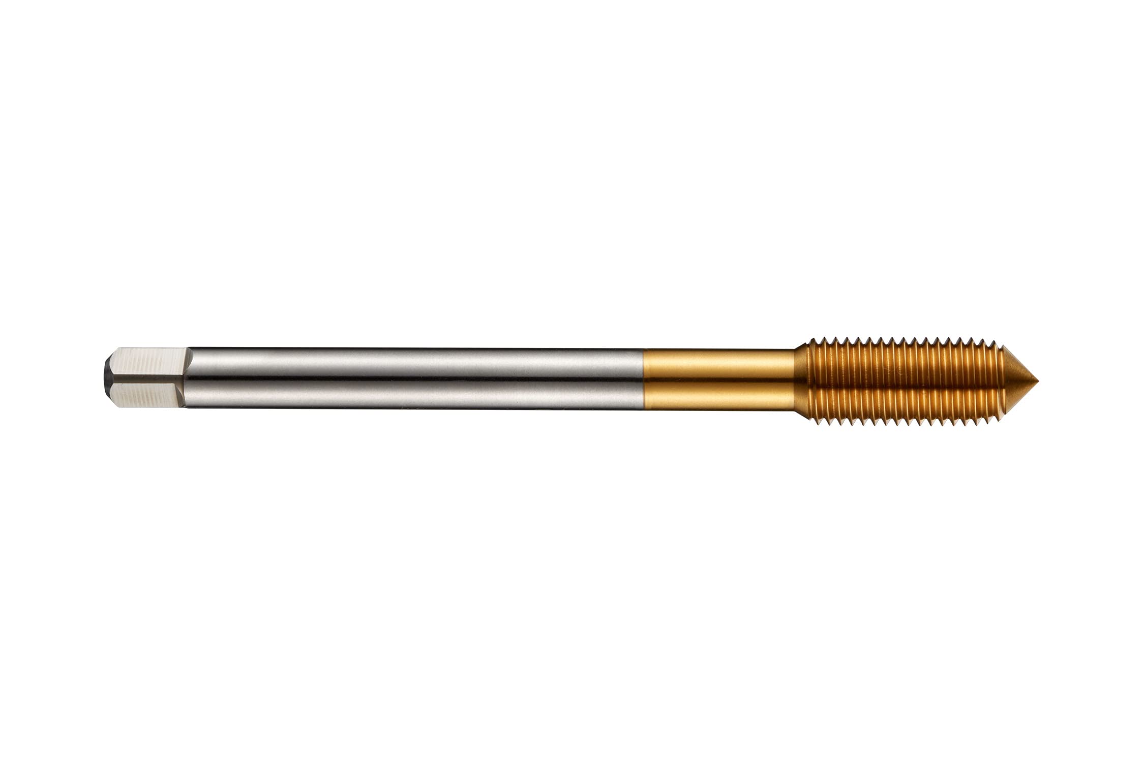 Dormer E288M10X1.25 Series E288 HSS-E Macho de máquina sin flauta métrico fino con revestimiento de estaño, DIN estándar, rosca MF10 x 1,25 mm, longitud de 100 mm