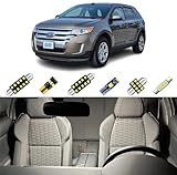 XFLHEHD 10Pcs Edge Interior LED Light Kit Compatible with Ford Edge 2007-2010 2011 2012 2013 2014 Super Bright White 6000K Map Dome Lights + Cargo Lights + License Plate Lights and Install Tool